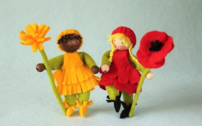 Steker bloemenkinderen paardenbloem en klaproos PDF patroon Nederlands