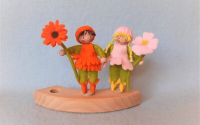 Steker bloemenkinderen wilde roos en goudsbloem PDF patroon Nederlands