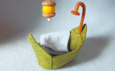 Poppenhuis deel 3 bladerbadje, handdoek en eikellampje PDF patroon Nederlands